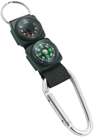 Black Carabiner Key Chain Compass Thermometer Metal Camping Outdoor Gadgets Hiking Survival to Multifunctional O0R8 Mountaineering Sports and Outdoor Recreation Accessories