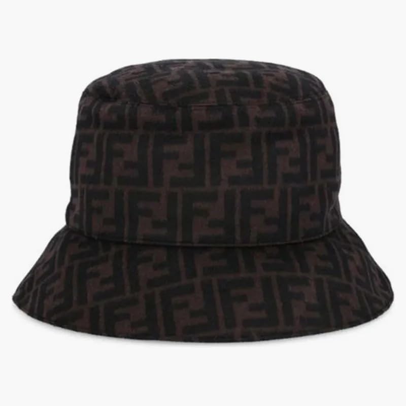 FENDI Wool Bucket Hat Ff Motif Small Brown/Black