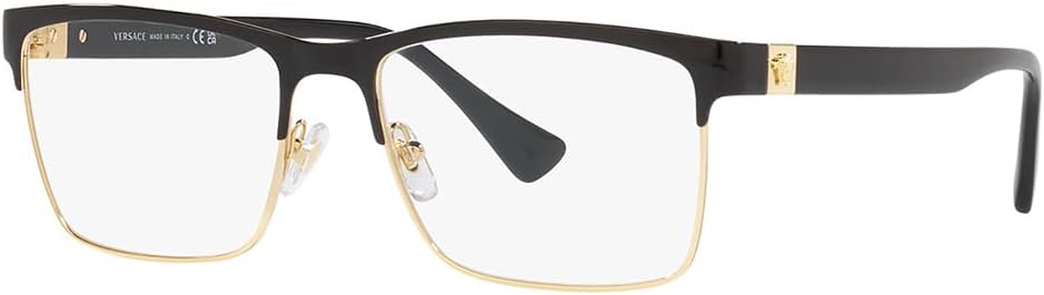 Versace DAILY HERITAGE VE 1285 1443 Black Metal Rectangle Eyeglasses 56mm