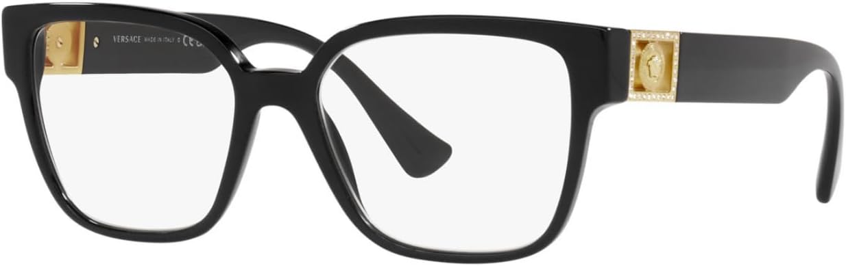 Versace VE 3329B GB1 Black Plastic Square Eyeglasses 54mm