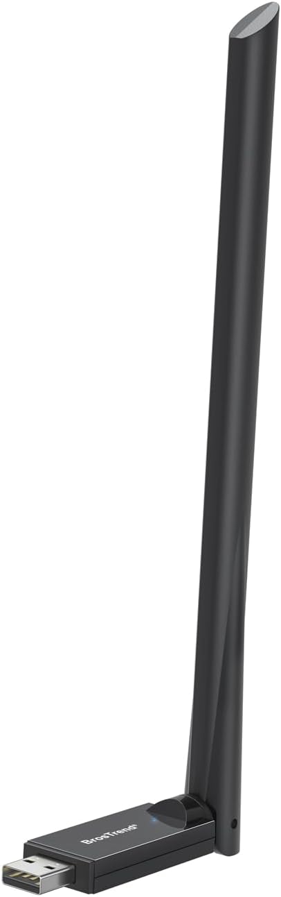BrosTrend AX900 USB WiFi 6 Adapter, 6dBi High Gain USB WiFi Antenna for PC | Dual Band 5GHz + 2.4GHz, Wireless Adapter for Desktop Laptop, Long Range USB 2.0 Computer Network Adapter for Windows 11/10