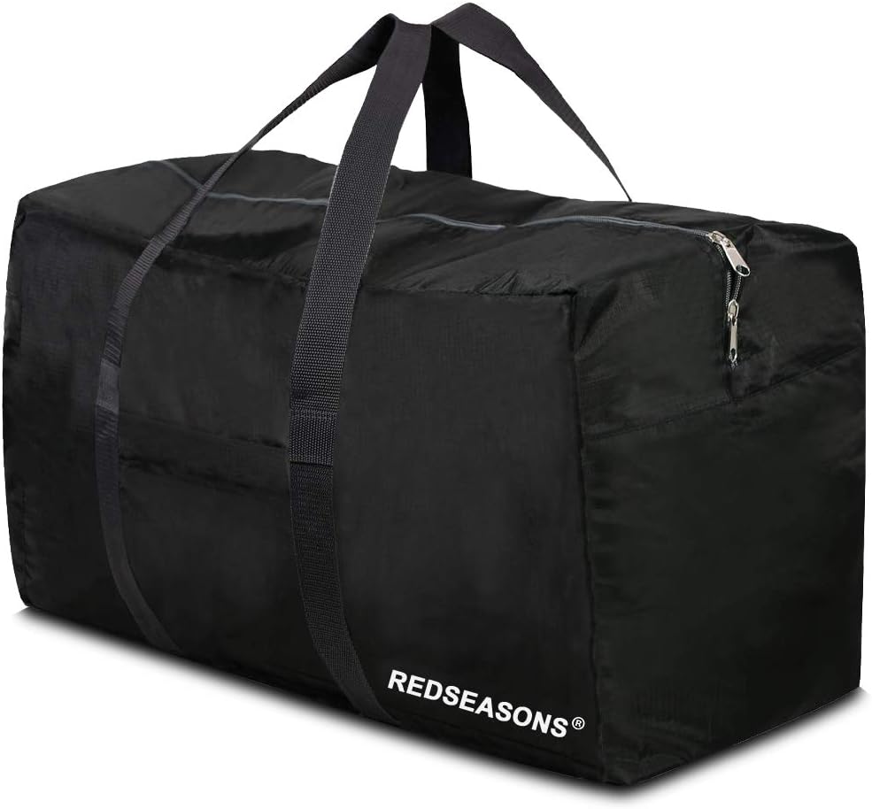 REDSEASONS Extra Large Duffle Bag Lightweight, 96L Travel Duffle Bag Foldable for Men Women, Black
