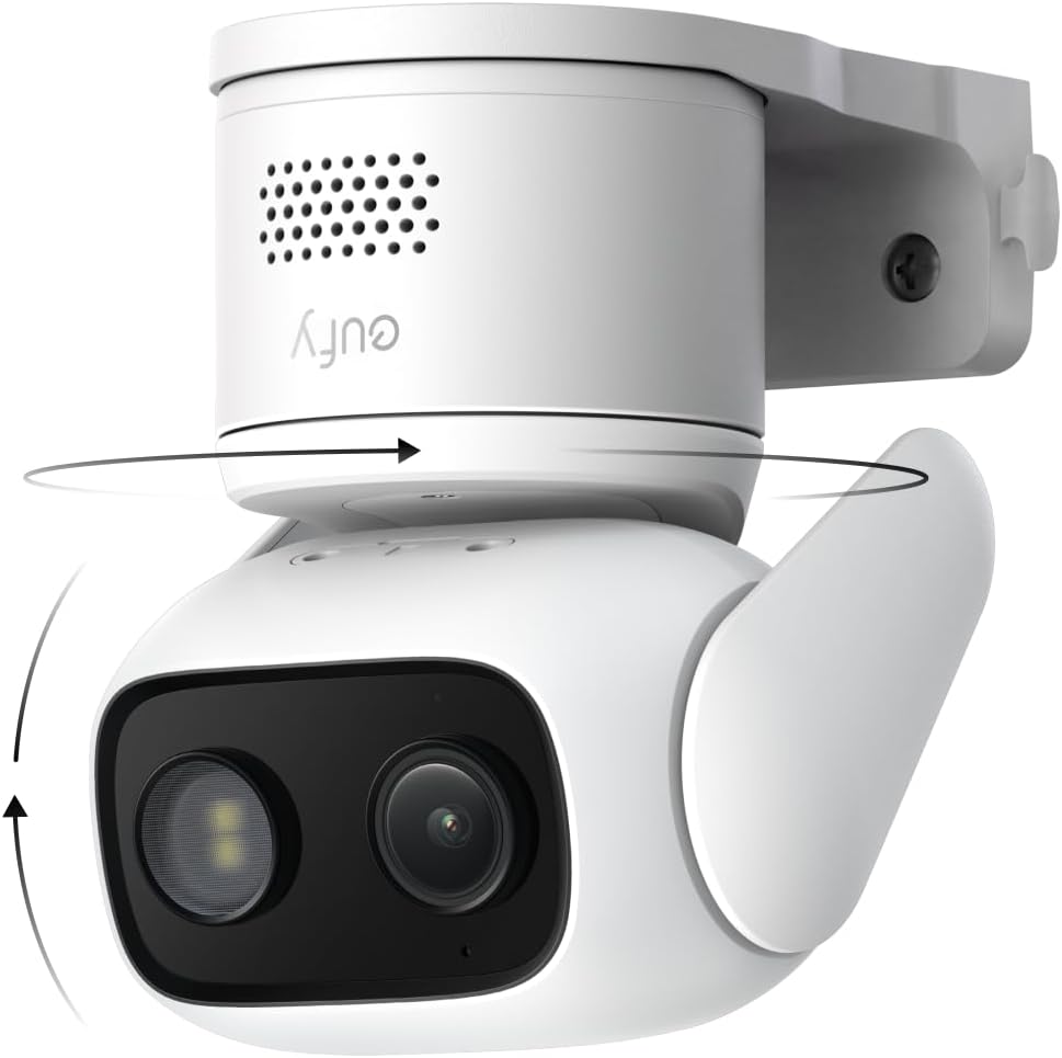 eufy Wired Cam C31, 360° Coverage with Pan and Tilt, Indoor and Outdoor, Dual Antenna, Color Night Vision, Local Storage, No Monthly Fee, AI Human/Vehicle/Pet/Cry Detection, 24/7 Continuous Recording
