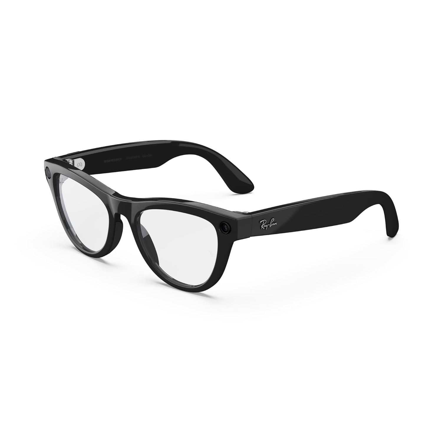 Ray-Ban Meta (Gen 1), Skyler, Shiny Black | Smart AI Glasses for Men, Women — 12 MP Ultra-Wide Camera, Open-Ear Speakers for Audio, Video Recording and Bluetooth — Clear Lenses — Wearable Technology