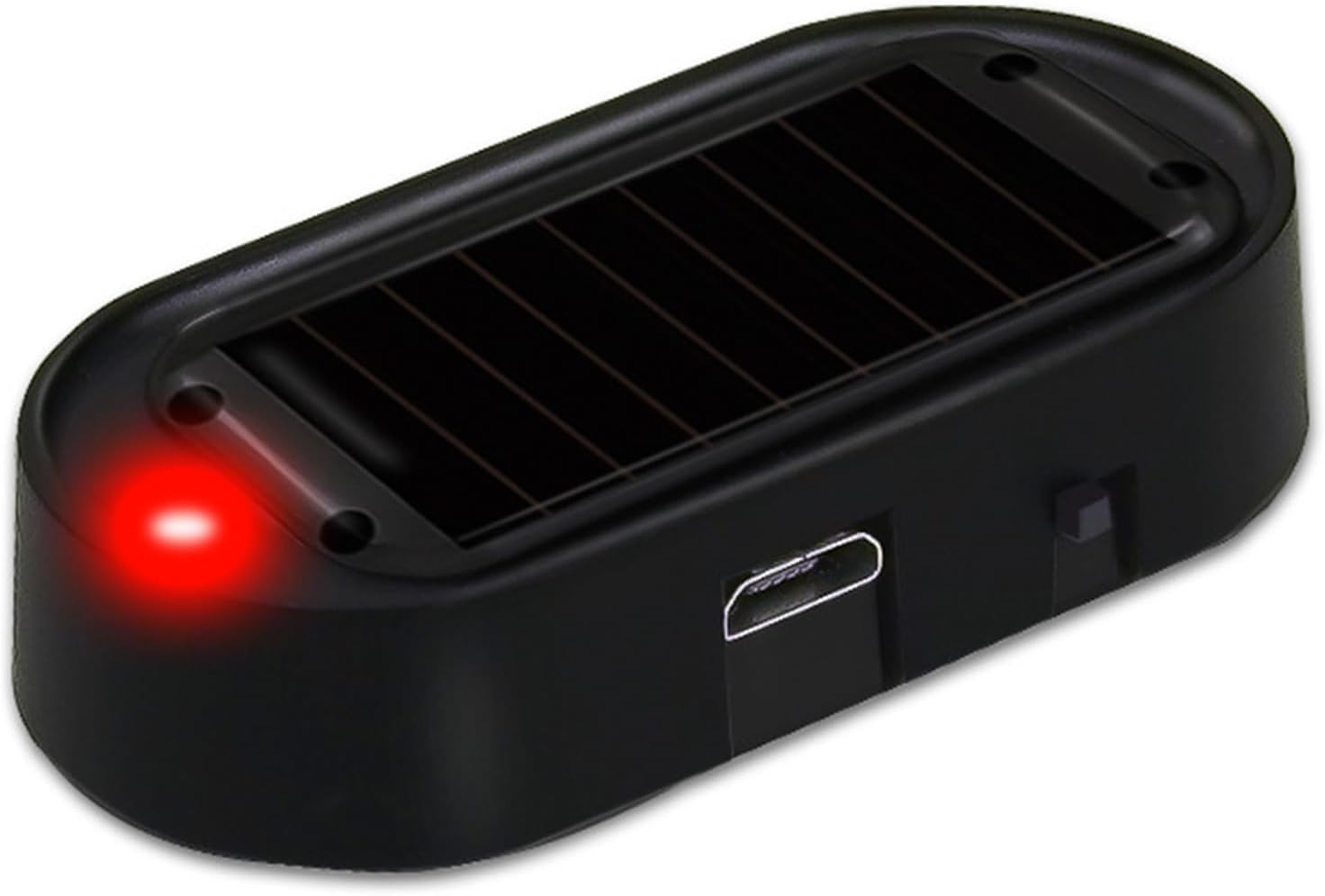 Shudyear Car Solar Power Simulated Dummy Alarm, Anti-Theft LED Flashing Security Light Fake Lamp, Automotive Warning Interior Safety Lights with USB Charger Port,Car Alarm Light Fake Lamp (Red)