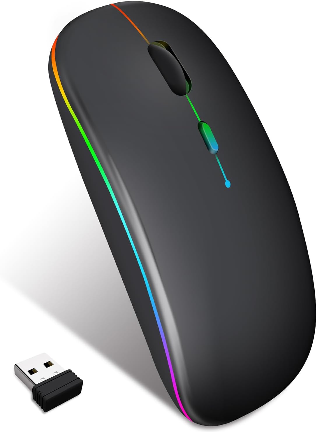 Wireless Mouse for Computer Laptop,Bluetooth Mouse for Apple MacBook,Dual Mode BT 5.0+ 2.4GHz USB Mice