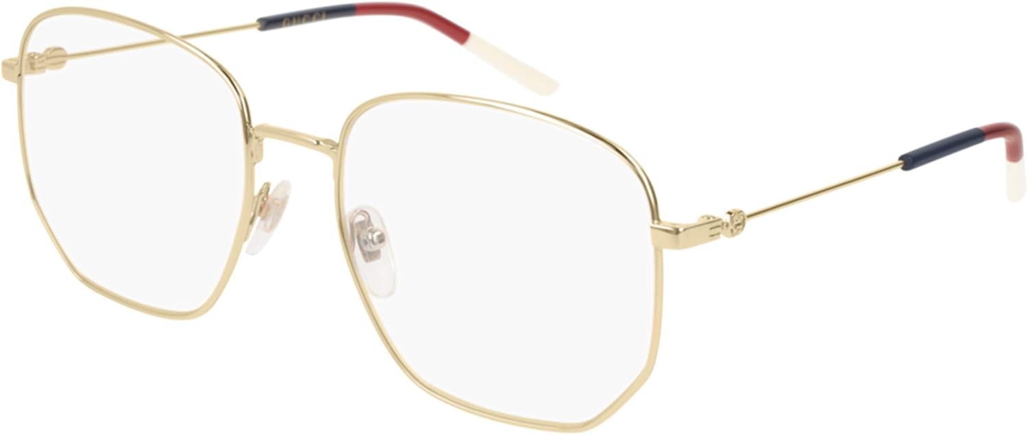Gucci Octagonal Eyeglasses GG0396O 002 Gold/Sylvie 56mm 396