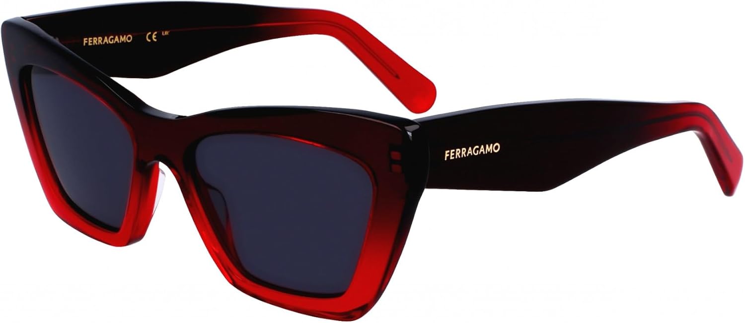 FERRAGAMO Sunglasses SF 929 SN 615 Transparent Dark Red Gradient