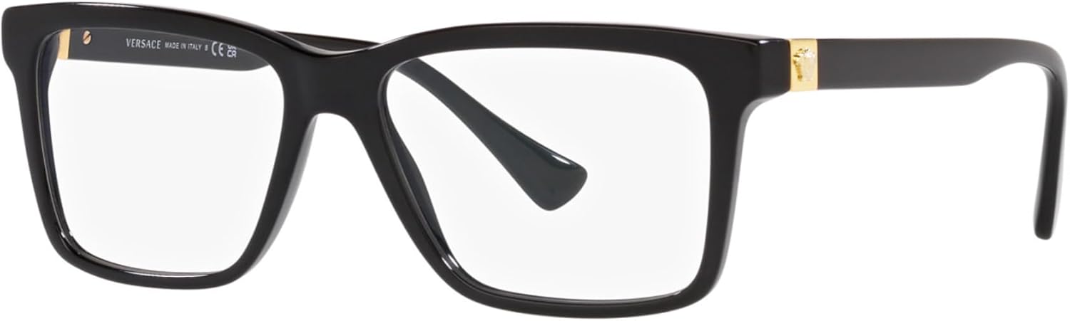Versace VE 3328 GB1 Black Plastic Rectangle Eyeglasses 56mm