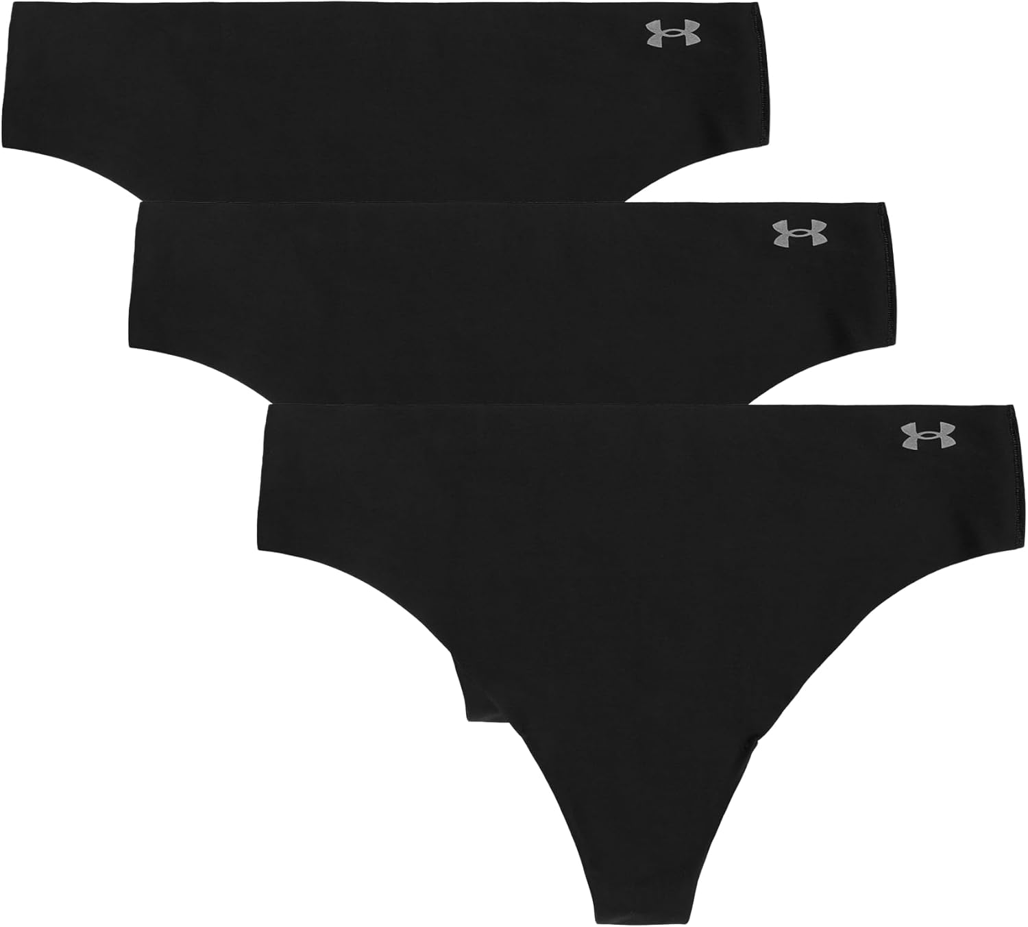 Under Armour Women's 3-pack Pure Stretch No Show Thong Underwear, All-day Comfort & Ultra-soft Fit