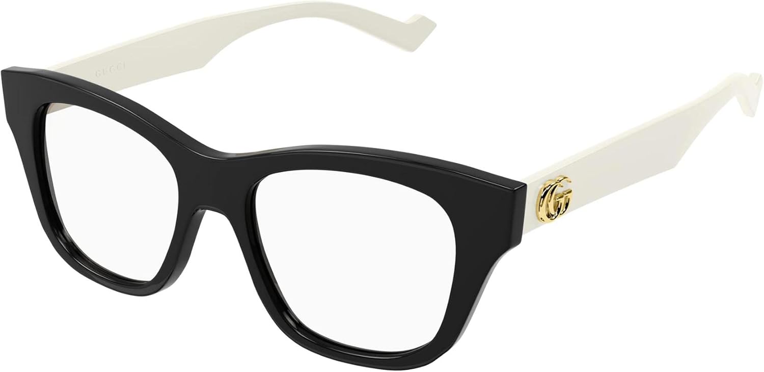 Gucci GG0999O 002 Black White Cat-Eye Women's Eyeglasses