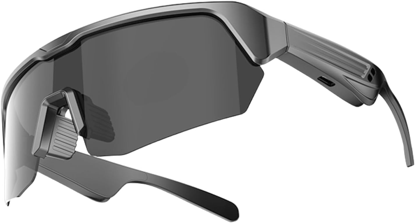 Cycling Smart Glasses for Men Women, Polarized UV Protection Smart Sunglasses, Built-in Mic & HD Open Ear Speakers, Voice Assistant, Wireless Sport Bluetooth Glasses for Running Driving Hiking