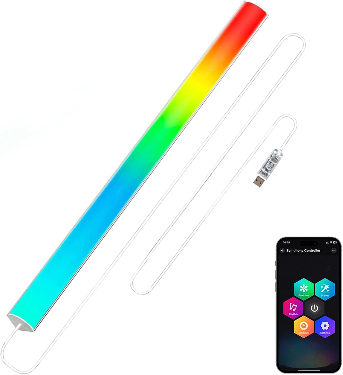 Under Monitor RGB Light Bar, 12 Inch USB Powered RGB Gaming Light Bar with APP Control, Music Sync LED Monitor Backlight, 5V 2A Ambient Desk Light for PC, Gaming Setup, TV, Desktop