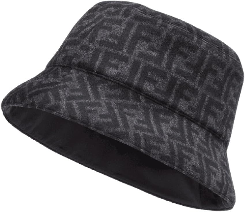 FENDI Men's Gray Wool FF Bucket Hat Small