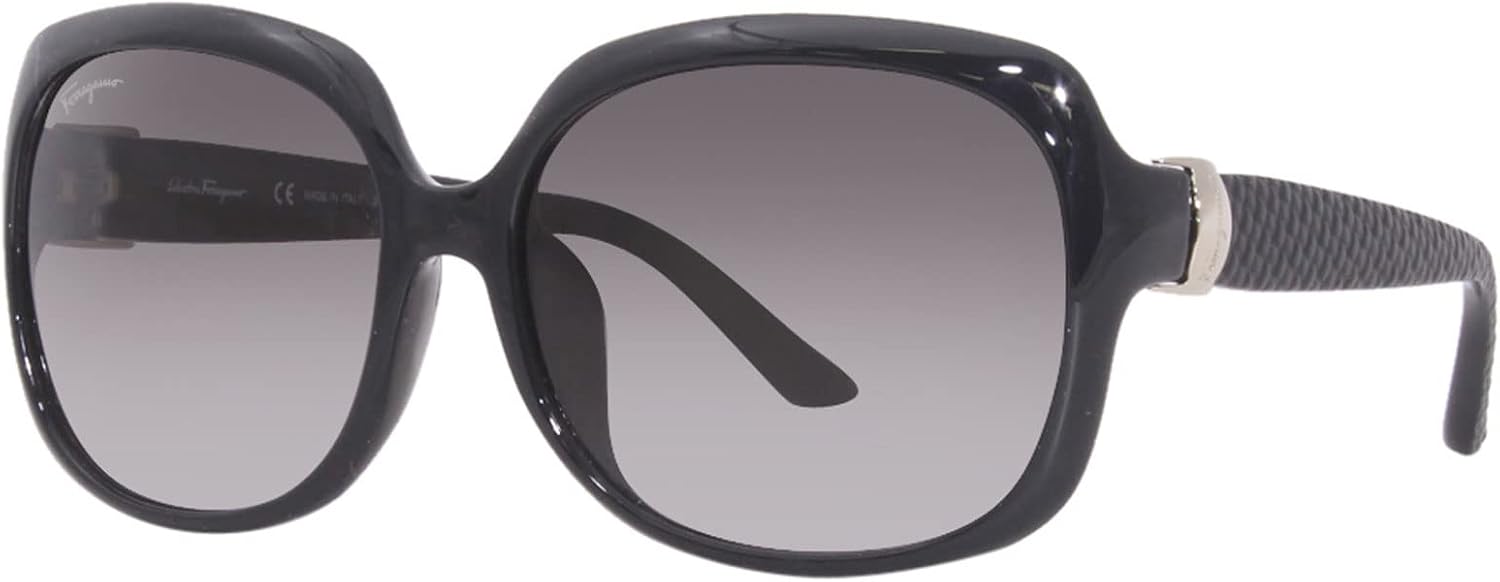Salvatore Ferragamo Sunglasses Rectangle Full Rim, Black Frame and Grey Gradient Lens SF739SA001