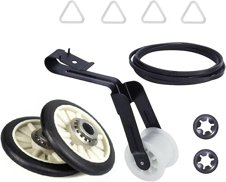 Dryer Repair Kit Drum Rollers Belt Idler Pulley Replaces For Whirlpool LER5634LQ0 LER5634LT0 LER5634LW0 LER5635LQ0 LER5635LQ1 LER5636KQ1 LER5636KT1 LER5636LG0 LER5636LQ0 LER5636LQ1 LER5636LT0