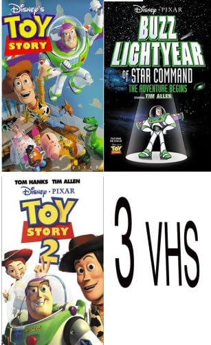 walt disney's pack 3 vhs: Buzz Lightyear of Star Command: The Adventure Begins, Toy Story 2 (1999), Toy Story (1995)
