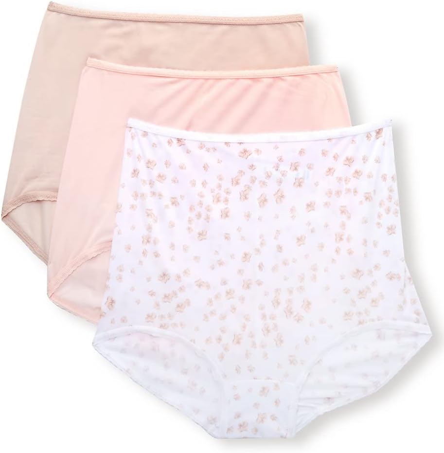 Bali womens Underwear Briefs Pack, 3-pack, Skimp Skamp Brief Panties for Women, Full Coverage, No Show