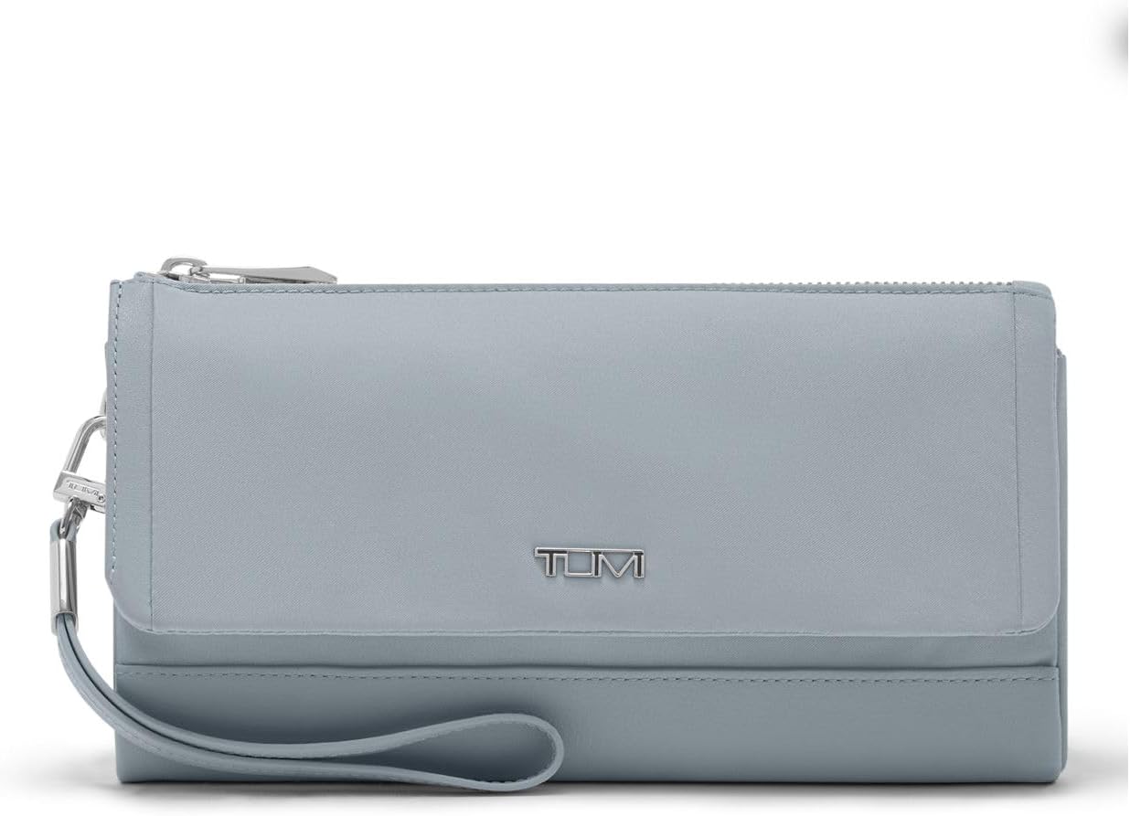 TUMI - Voyageur Travel Wallet - Wristlet Wallet with Passport, Cash & Card Holders - Zipper Wallet for Women - With Gift Box - Halogen Blue