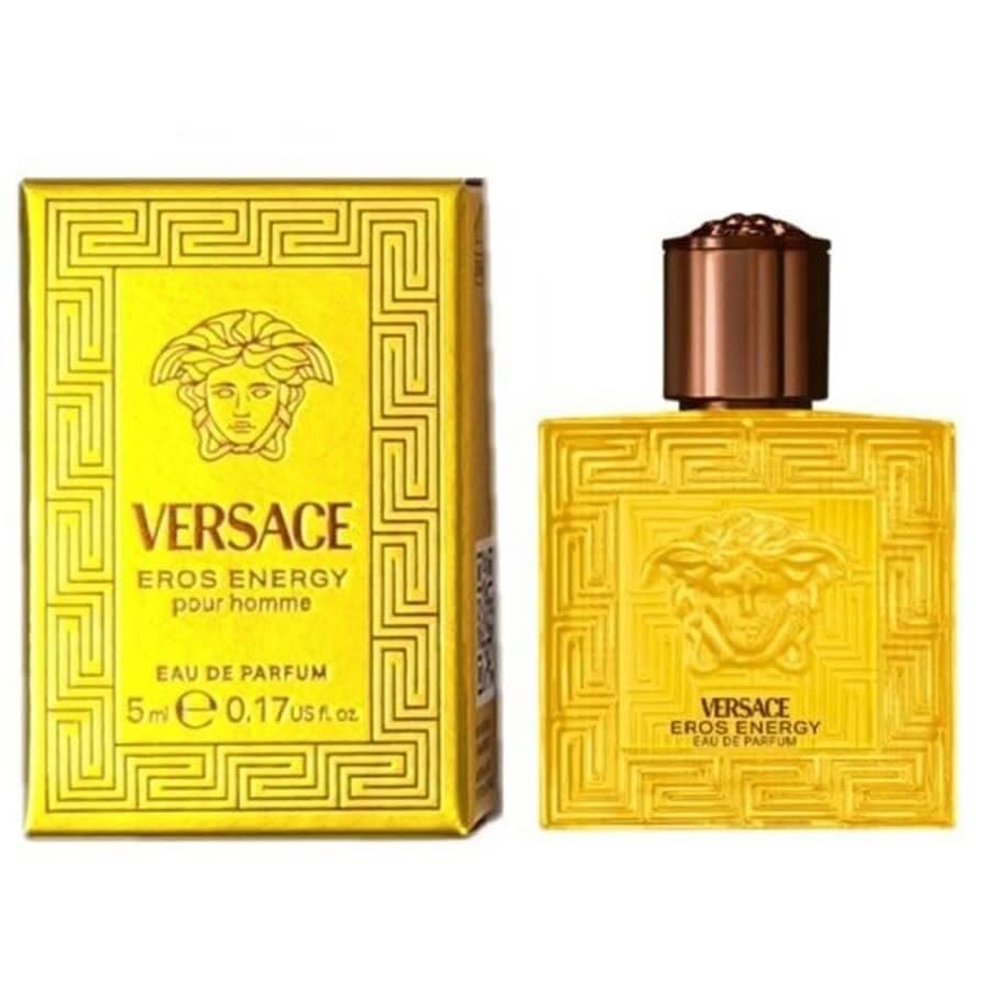 Versace Eros Energy Mini Cologne for Men, Yellow EDP Splash 0.17 oz, Sample Size