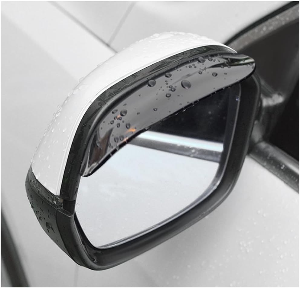 Wevdn 2 PCS Mirror Rain Visor Eyebrow, Waterproof PVC Auto Exterior Rear View Mirror Rain Visor Guard, Rainproof Side Mirror Rain Visor Eyebrow Cover for SUV Truck, Car Accessories (Black)