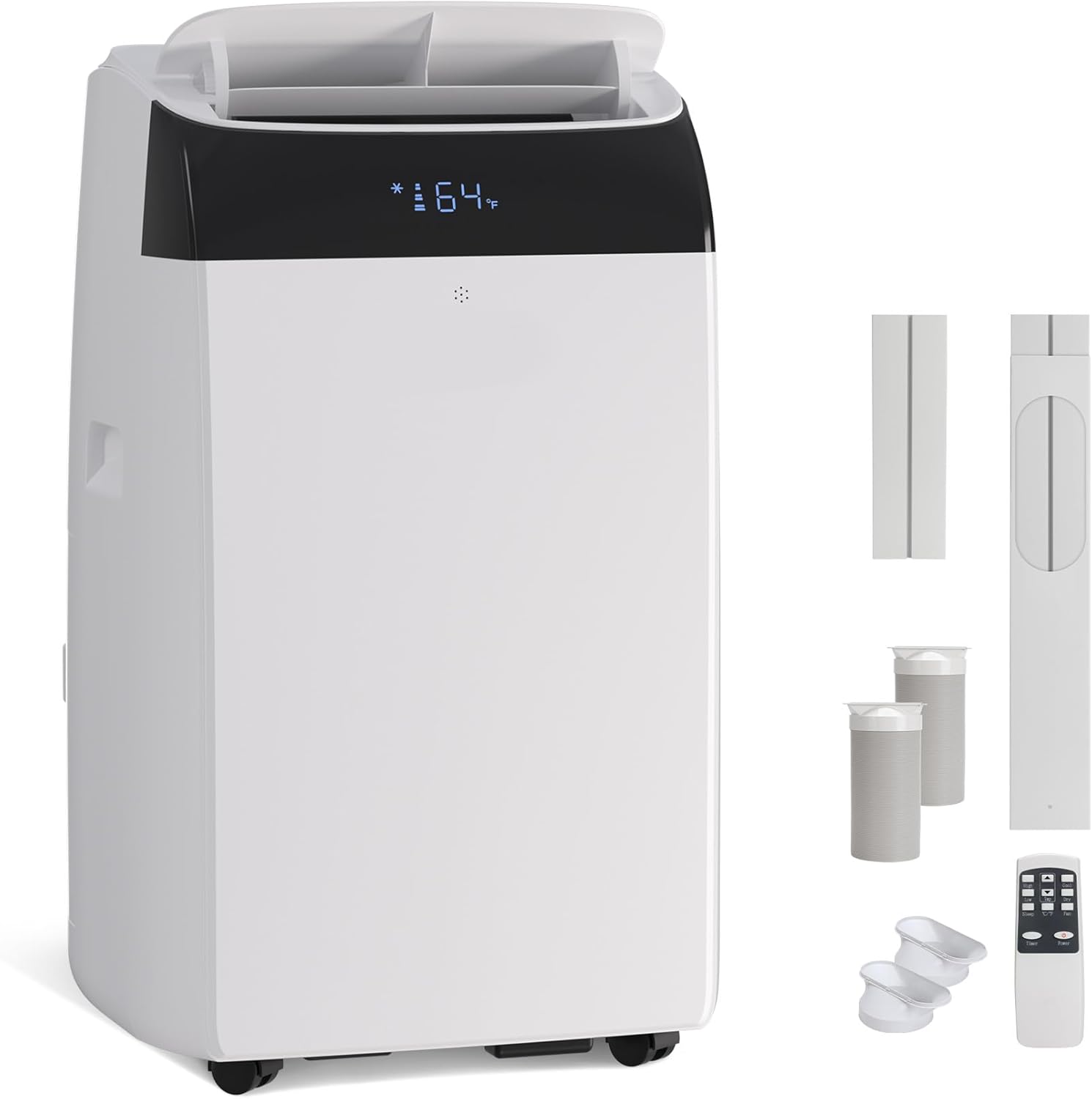 Energy Efficient Inverter Portable Air Conditioner, 14000 BTU Dual Hose, High-Efficiency 4-in-1 Portable AC (Cool/Heating/Fan/Dehumidifier), Covers up to 700 Sq.Ft, Remote Control, Sleep Mode