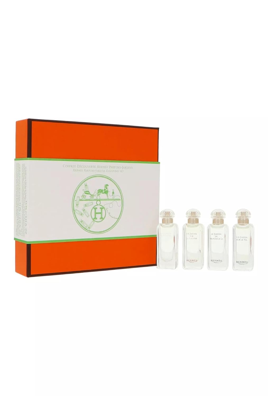Hermès Jardins Discovery Set - 4 Pc Mini Gift Set (0.25oz EDT) - Sur La Lagune, A Cythere, Sur Le Nil, Monsieur Li