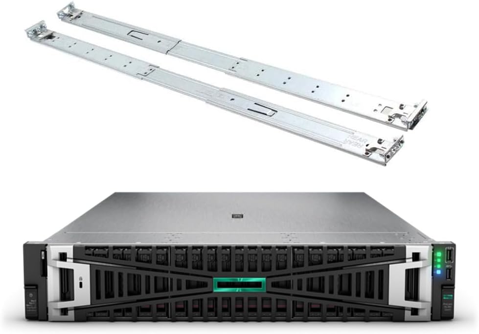 HPE ProLiant DL380 Gen11 2U Rack Server Bundle with Dual Xeon 6430 32-Core 2.1GHz, 1TB DDR5 Memory, 61.44TB Enterprise SAS 12Gb/s SSD Storage, RAID, Dual Power, iLO and Rail Kit