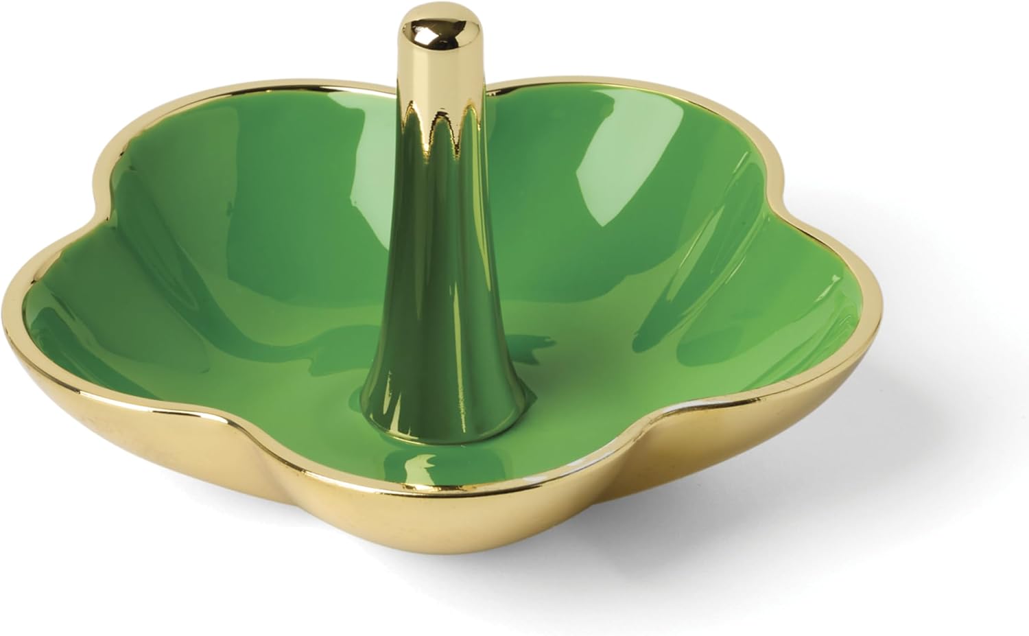 kate spade new york Make It Pop Green Ring Dish, Jewelry Organizer | gold-plated finish | 2 x 3.375 inch | jewelry tray, trinket dish for rings and earrings, gift for women