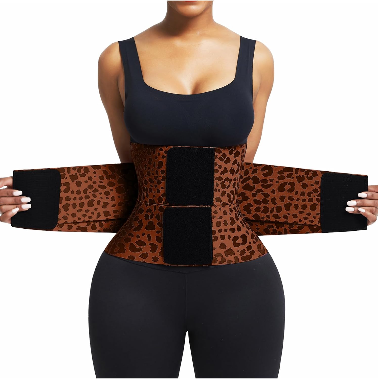 FeelinGirl Waist Trainer Belt Cincher Corset Tummy Control Faja Body Shaper | Hourglass Shaping, Triple Wrap, Hook-loop Closure, Postpartum Gym Workout, Underbust Girdle, Perspiring Fabric