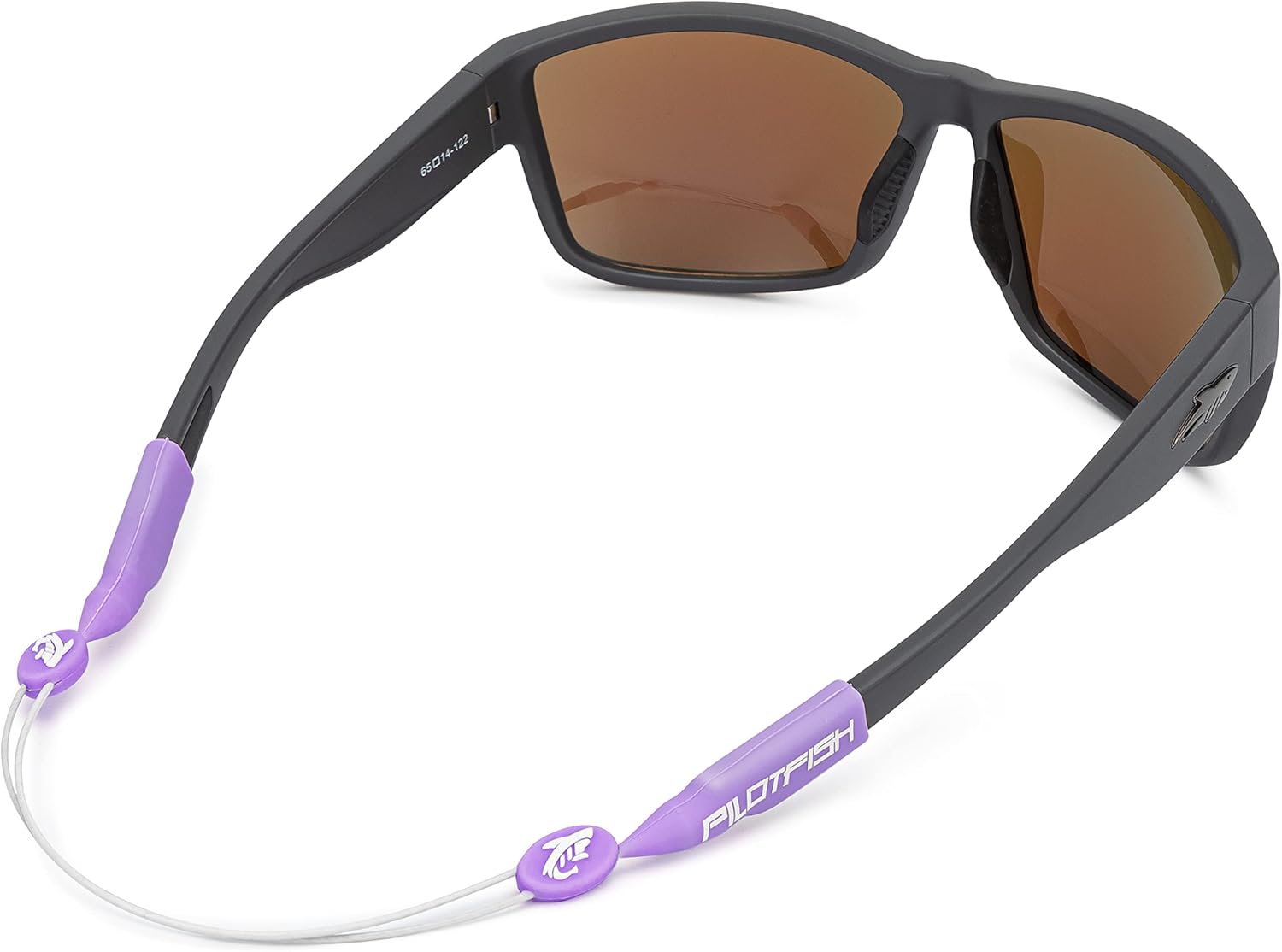 Pilotfish No Tail Adjustable Eyewear Retainer Cable Strap: Sunglasses, Eyeglasses, Glasses (14 Inch, Purple Coral)
