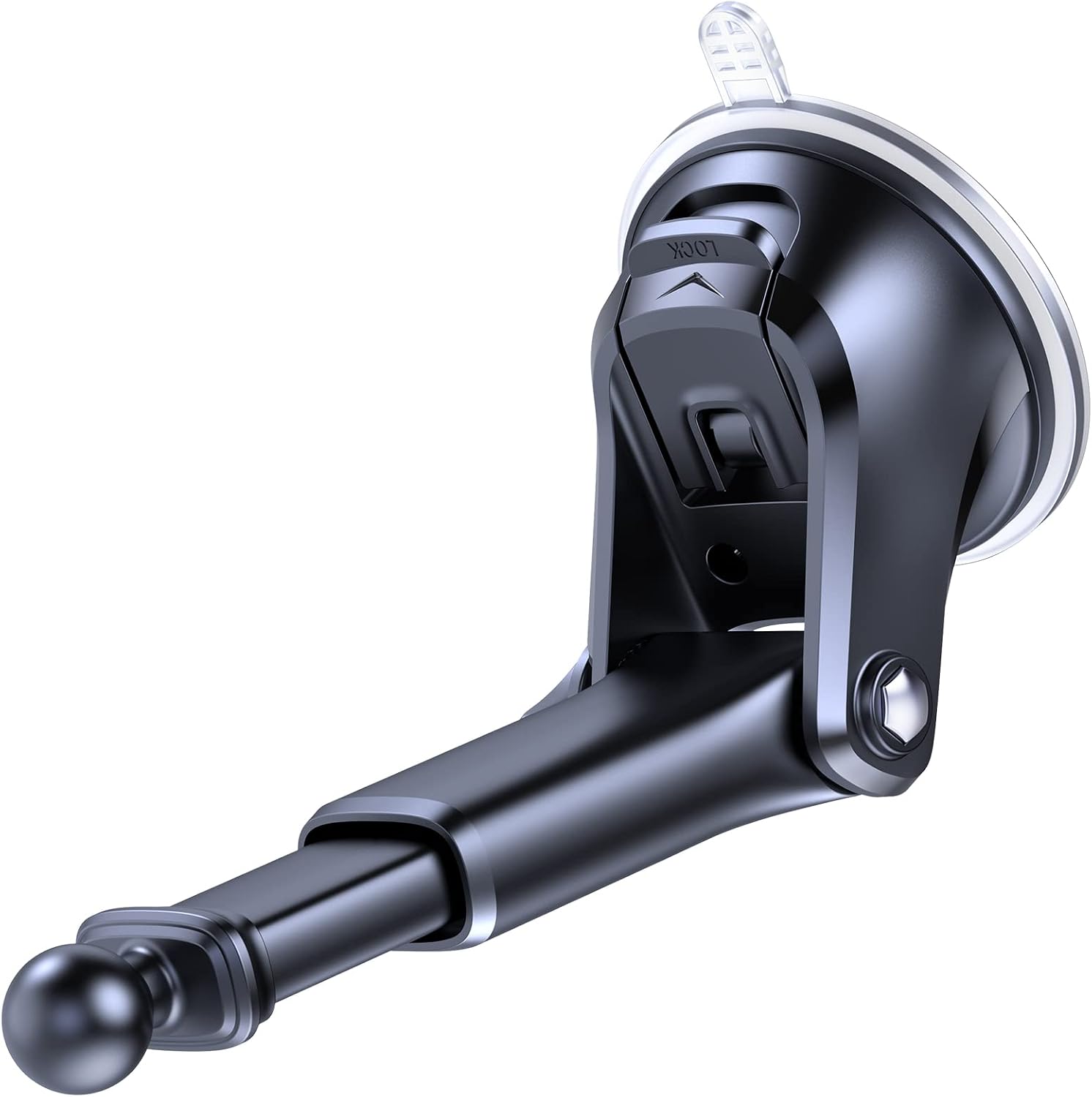 Replacement Suction Cup Mount for 17.2mm Ball Joint, with Pad Disc | Replacement part, 17.2mm ball joint, extendable arm 4.2-5.8in, 240° pivot, suction, windshield/dash/desk, 3M pad for textured