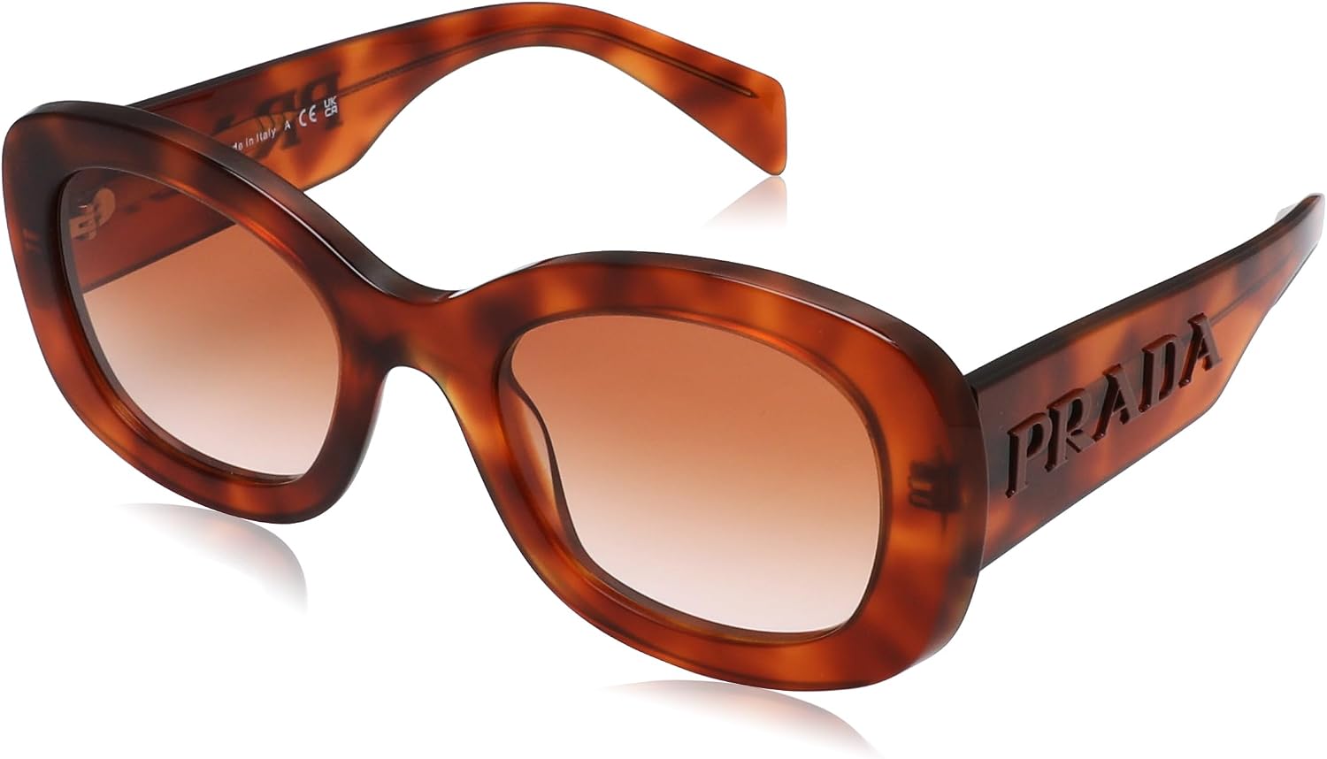 Prada Sunglasses PR A 13 S 18R70E Cognac Tortoise Brown Gradient