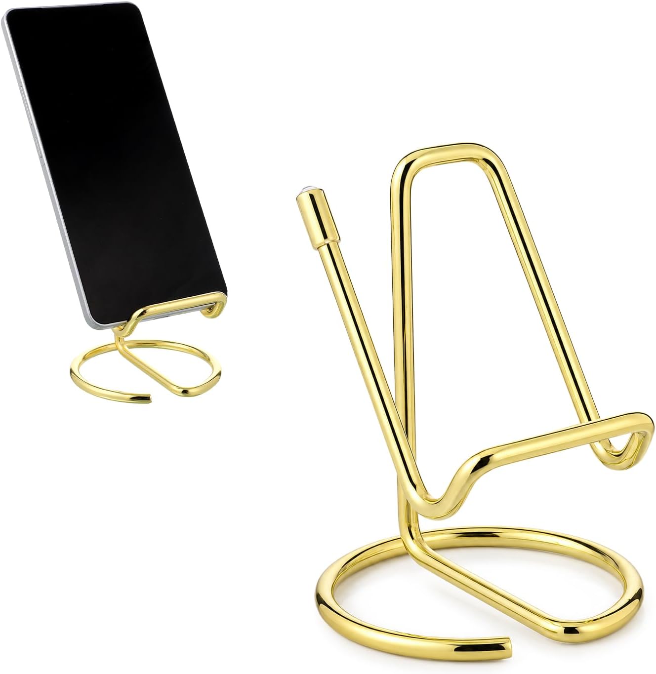 Gold Phone Stand for Desk One-Piece Phone Holder for Desk Cute | Hands-Free Phones Charging Holder, Gold Desks Accessories, for All Mobile Phones