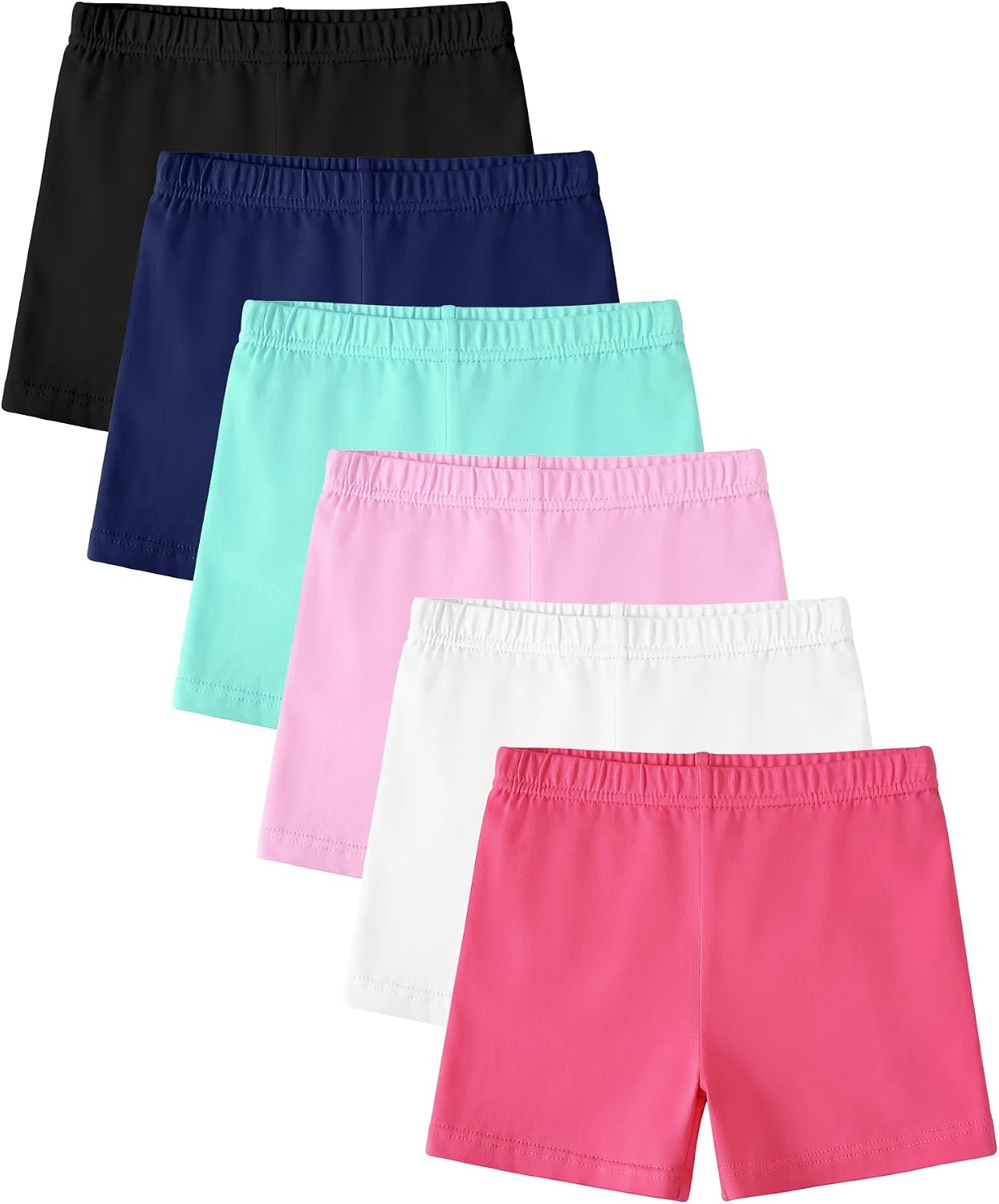 Witwot 6 Pack Baby Girls Bike Shorts Toddler Cotton Dance Summer Clothes | Size 18M-5T Kids Girl Athletic Short Pants