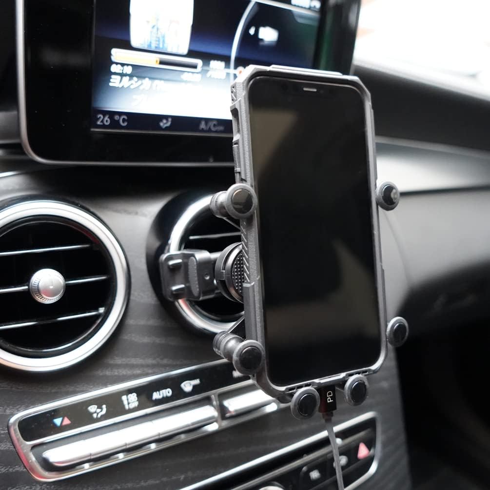 X-Rnio Car Phone Holder Mount for Circular Vent Compatible with Mercedes Benz GLC, C-Class, E-Class,B-Class,A-Class, GLC/GLB/GLA-Class 2016-2023, Mercedes Benz Accessories