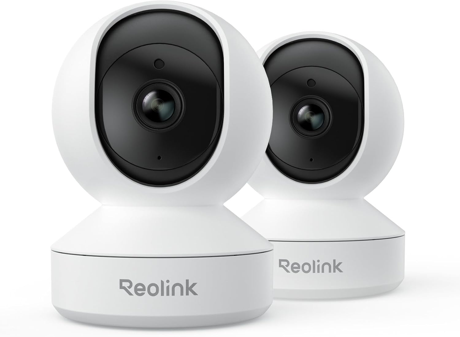 REOLINK Home Security Camera System, E1(2 Pack), Smart Human/Pet Detection | 4MP HD Plug-in Indoor WiFi 6 Pan Tilt Pet Camera, Baby Monitor, Night Vision, 2 Way Talk, Local microSD Card Storage