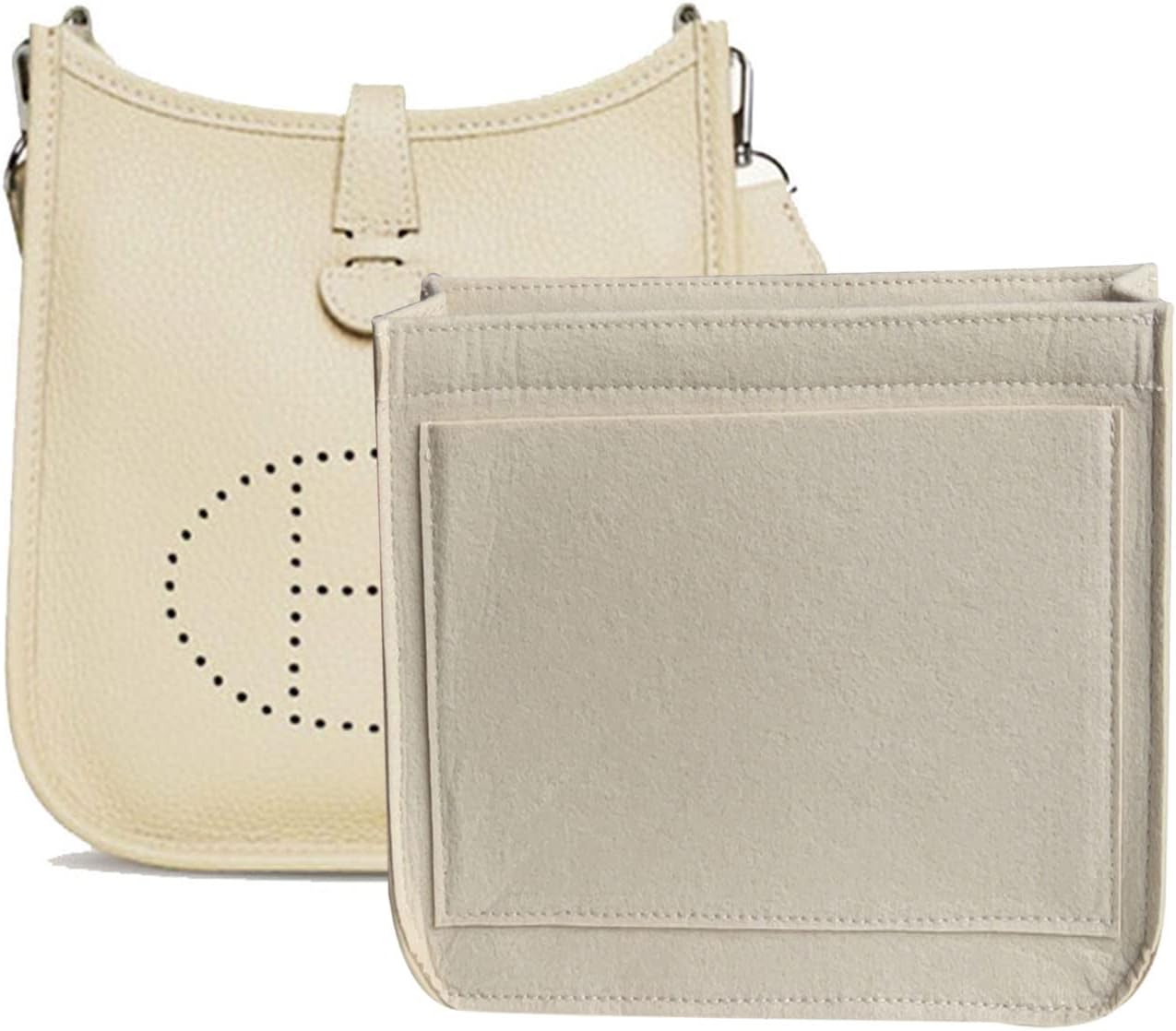 Lckaey Felt Organizer-for Hermes Evelyne III tpm pm gm Bag Insert Mini 16 29 33 Bag Purse Organizer Y003 Khaki-L
