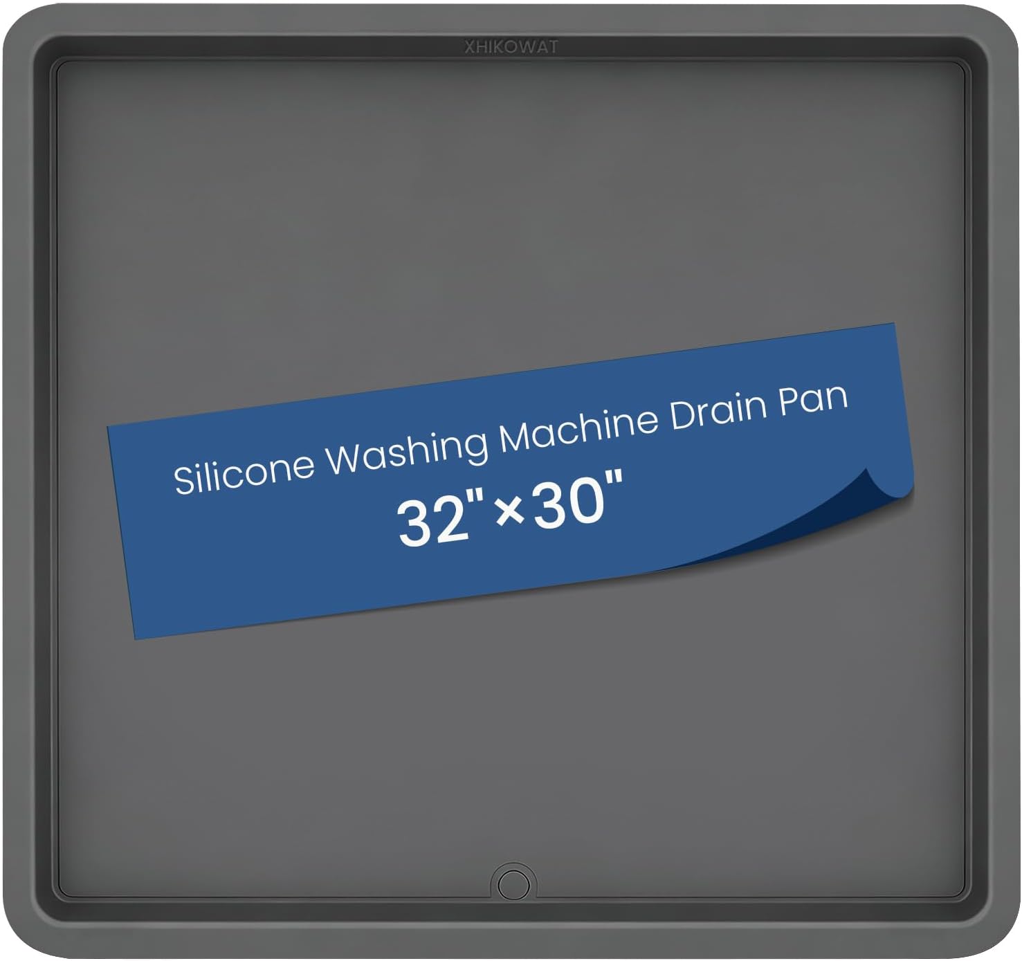 33 X 30 inch Large Thickened Silicone Washing Machine Drain Pan with 1-1/5" Raised Edge, Leak Protection Anti-Vibration Non-Slip Washing Machine Tray for Washer Dryer Other Appliances