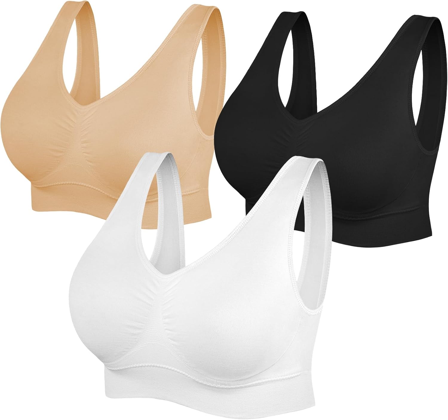 SIMIYA Sports Bras for Women, Yoga Comfort Seamless Wireless Sports Bra
