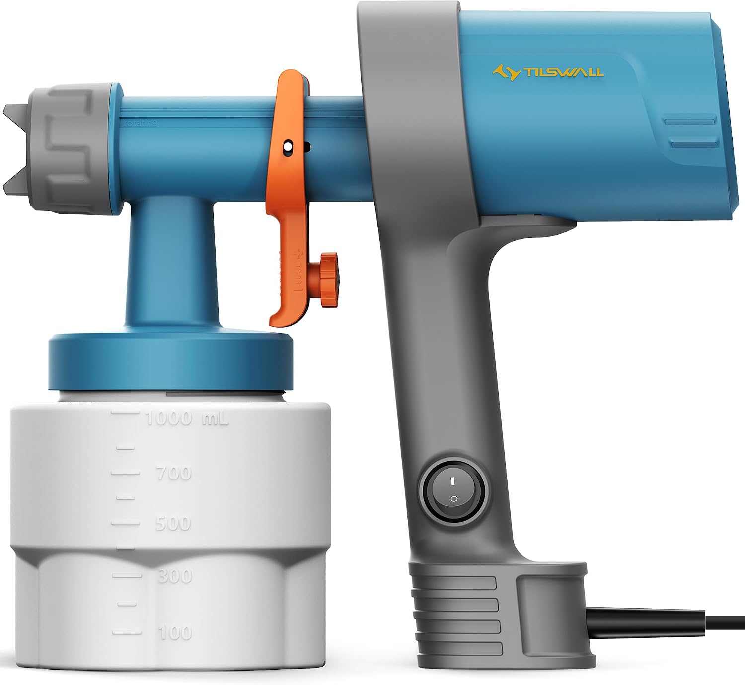 Tilswall Paint Sprayer, Shark 600 Ultra-Light HVLP Electric Spray Paint Gun | 3 Nozzles & 3 Patterns, 1200ML/Min, Easy to Clean, Variable Flow Control, Ideal for Furniture, Cabinets, Fence, Walls, Dec