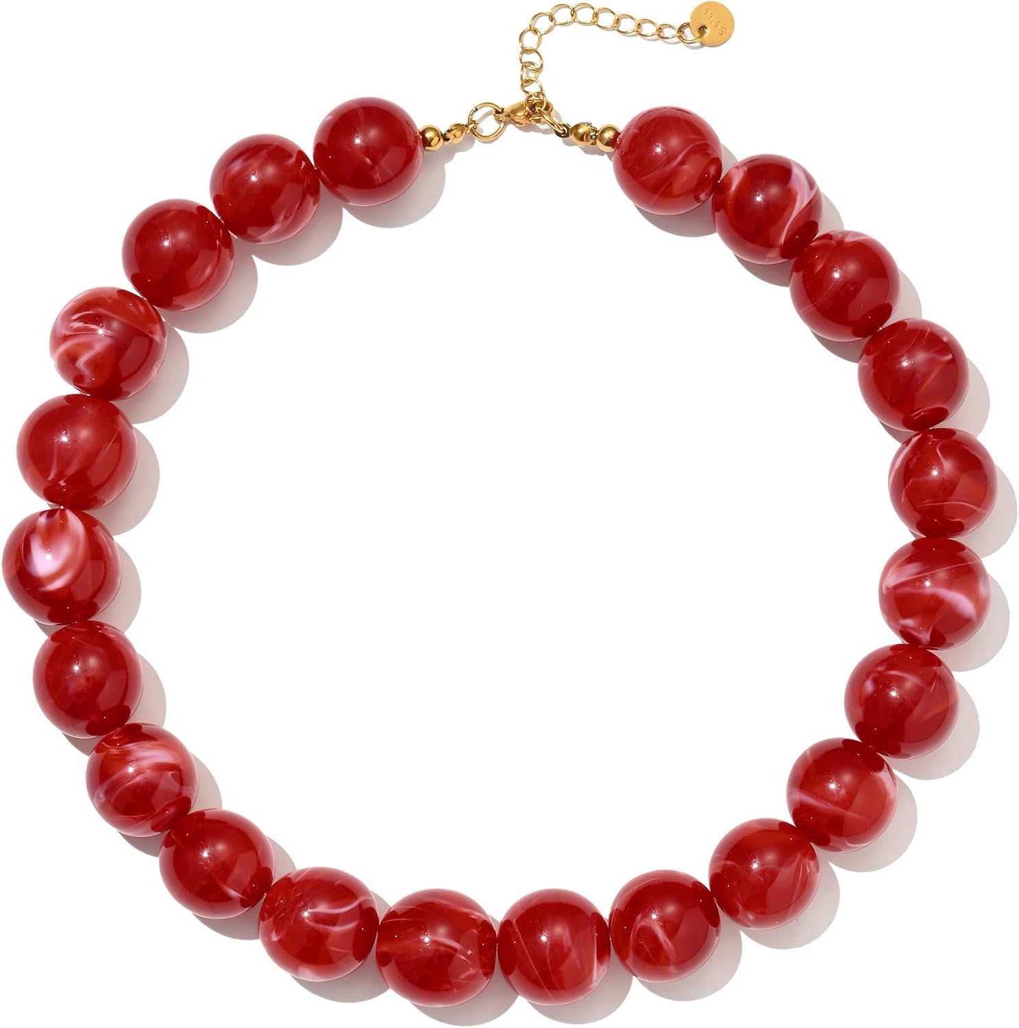 Colorful Chunky Beaded Necklaces for Women Trendy Large Bead Statement Necklace Boho Resin Bead Choker Summer Beach Jewelry Gifts Accessories