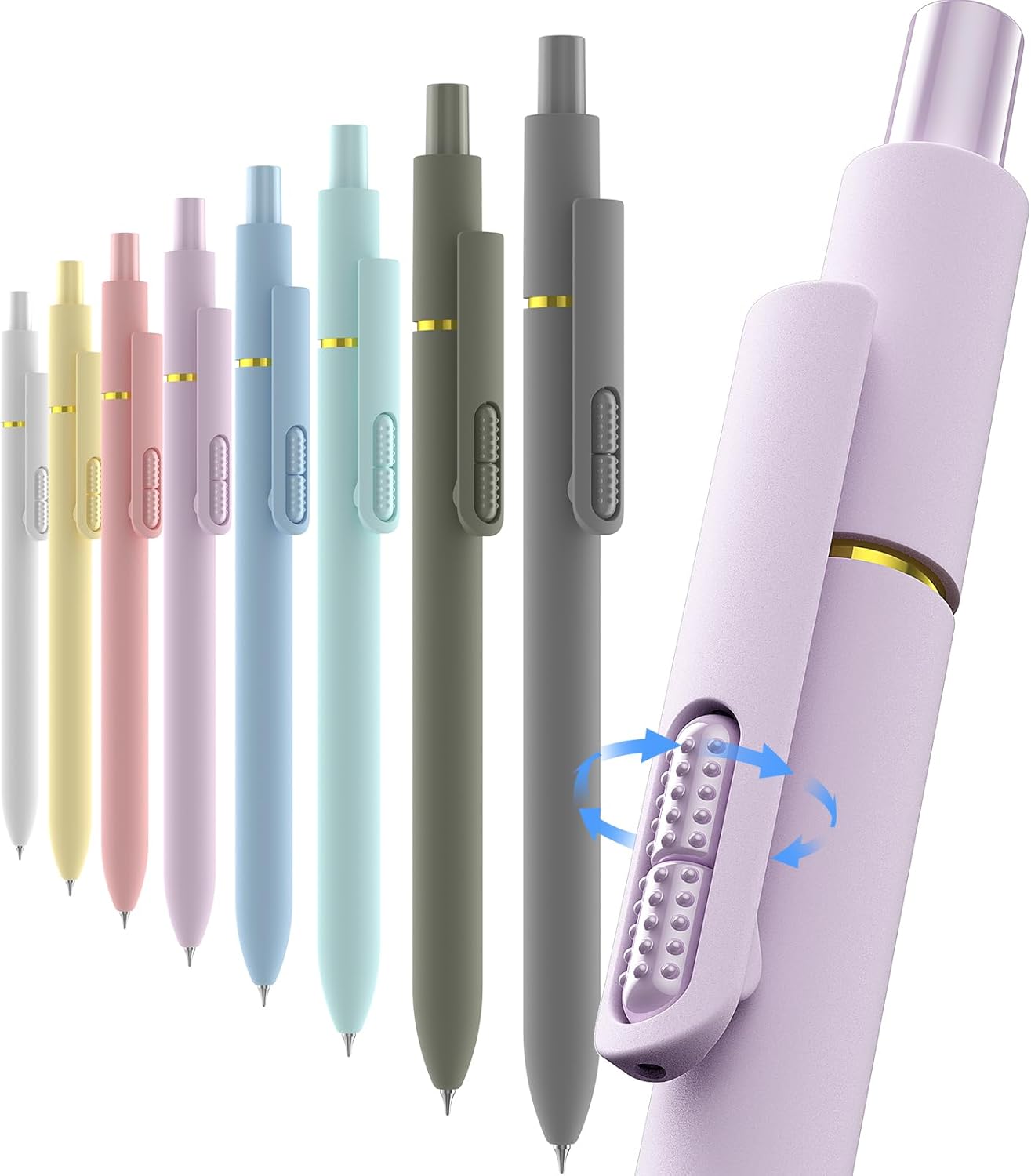 inkipen 8Pcs Gel Pens - 0.5mm Black Ink Pens Fine Point Smooth Writing, Quick Drying Journaling Pens, Cute School & Office Pens for Gift