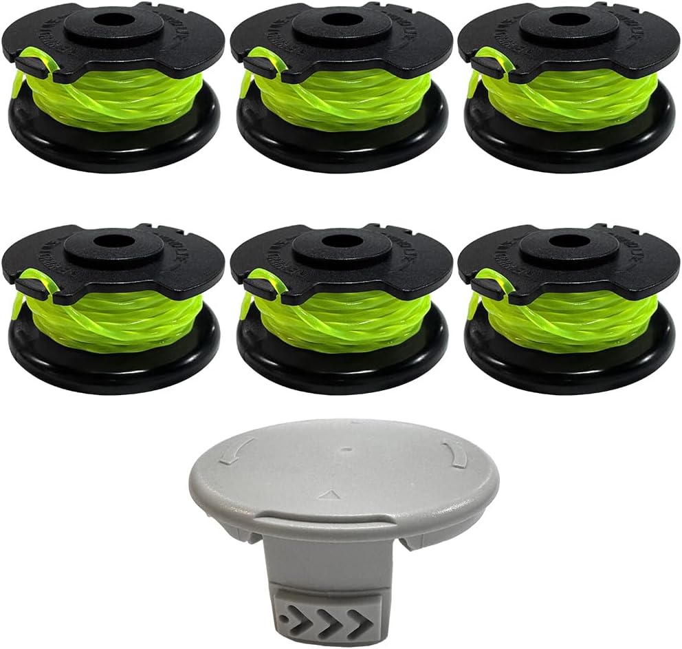 6PC RAC143 Spools for HART HLST01 HLST011VNM HGST061VNM HGST041VNMString Trimmer, 88545 0.08" Spool for Toro 13 in. 40V Trimmer 51481 & 51481T AC80S3, for Ryobi RLT36B33, RY36LT33A-0, RL6B33 Trimmers