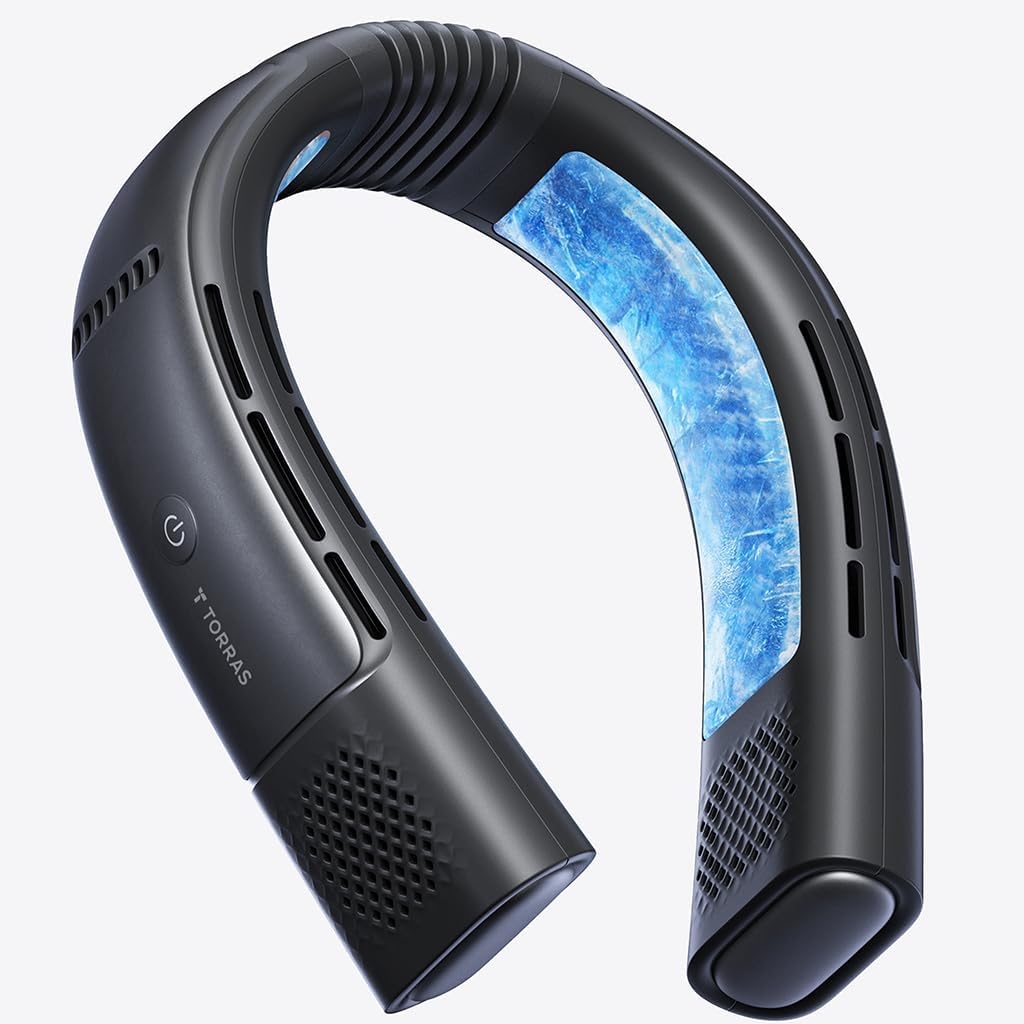 TORRAS COOLiFY 2026 Neck Air Conditioner 2S PRO, Ice-Feel Semiconductor Cooling Neck Cooler & Personal Air Conditioner for Golf,Travel & Music Festival, Premium Gifts for Father Men Women, Black