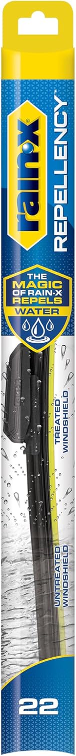 Rain-X 810322 Repellency Water Repellent Wiper Blades, 22" Windshield Wiper, All Weather Streak-Free for Enhanced Visibility w/Water Repellency Formula [Amazon Exclusive]