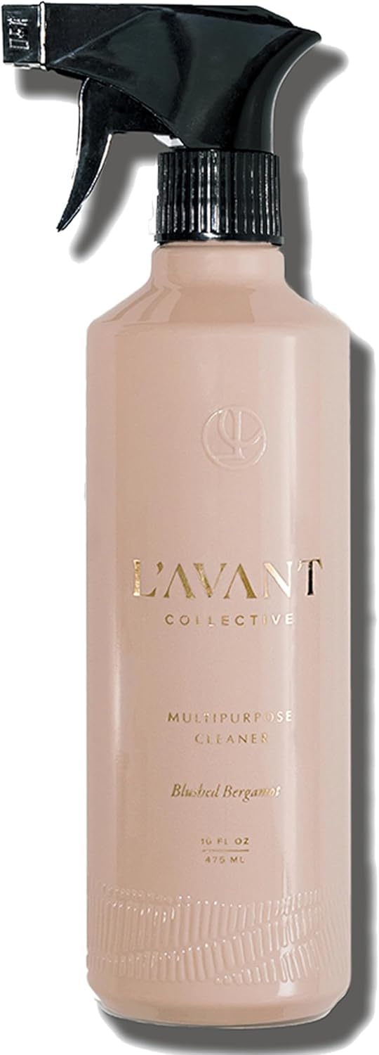 L'AVANT Plant-Based All Purpose Cleaner Spray, Blushed Bergamot, 16 Fl Oz | Plant-based cleaner, EPA Safer Choice, streak-free on sealed surfaces, cuts grease and grime, refillable recycled bottle