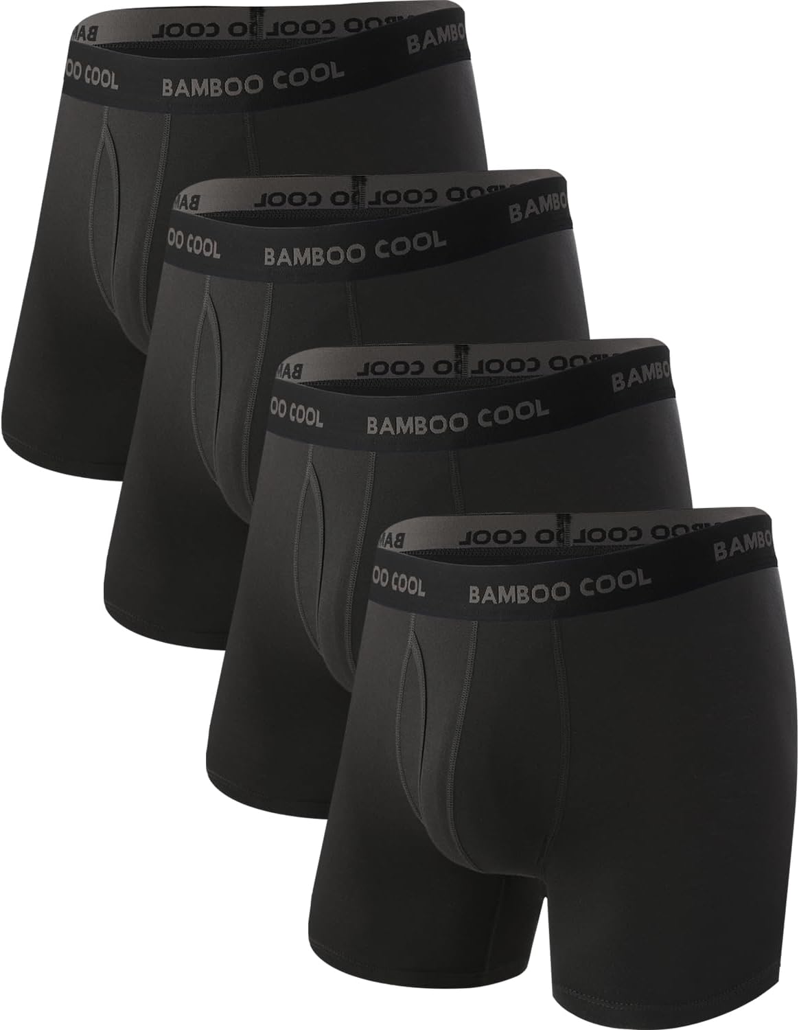 BAMBOO COOL Men's Boxer Briefs Ultra Breathable Underwear Multipack | Softer and Cooler Than Cotton,Moisture Wicking,Comfort Waistband,No Riding Up,Open Fly,Daily Wear,Outdoor