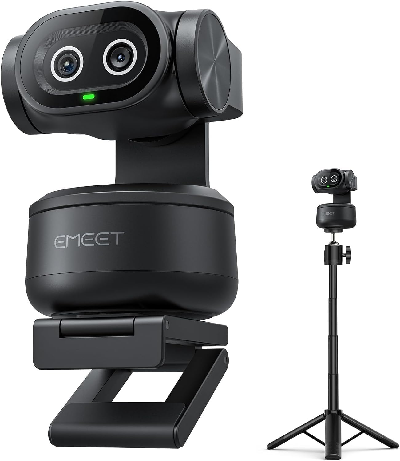 EMEET PIXY Dual-Camera AI-Powered PTZ Camera 4K with Tripod, AI Tracking | PDAF&AI Autofocus 0.2s, 1/2.55'' Sony Sensor, 3 Mics, Presets, 4K Webcam for Streaming, OBS/Twitch/Switch 2 Compatible