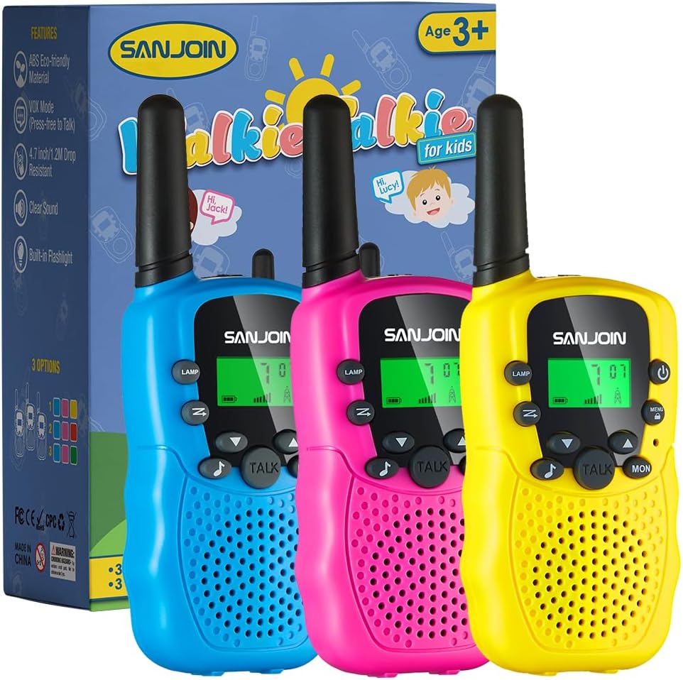 Walkie Talkies for Kids Games Outdoor Toys for 3-12 Year Old Boys Girls, 3 Miles Long Range Walkie Talkie to Camping Hiking, 4 Year Old Girl Birthday Gifts for 3 4 5 6 7 8 9 Year Old Boy Girl Gift